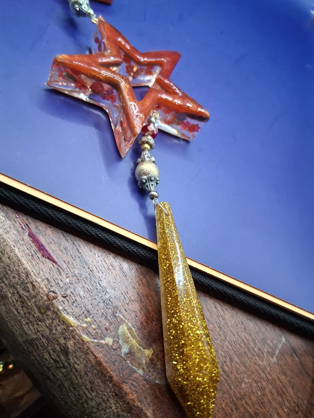 Red Glitter Star Hanging Ornament